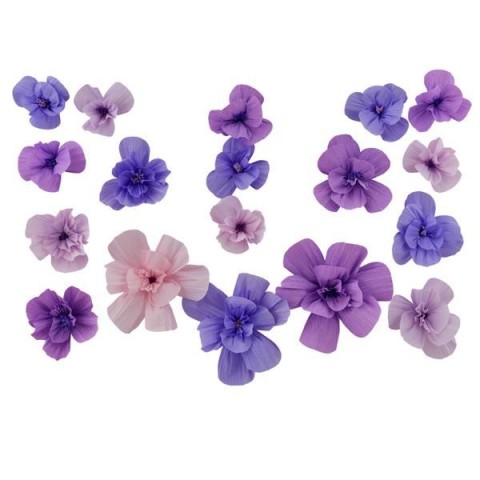 FIORI DECORATIVI CARTA LILLA C.30-25-20CM.